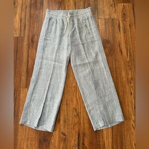 Athleta women’s retreat linen mid rise wide leg pant size small (4P)